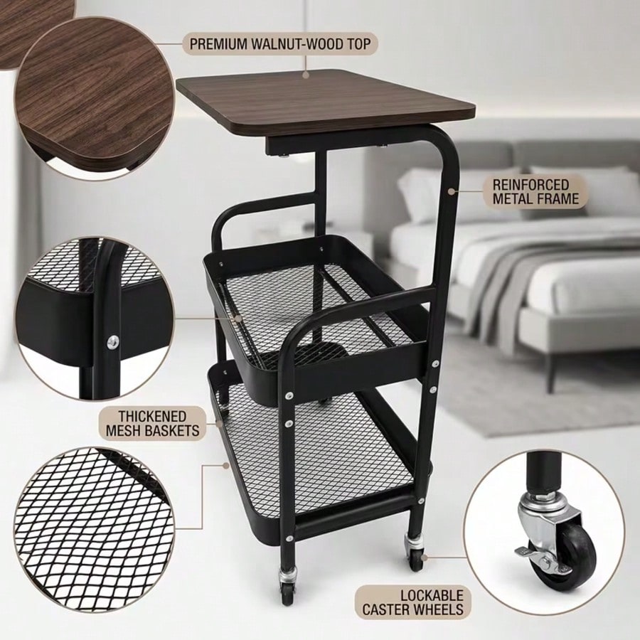 3-Tier Wheeled Rolling Cart wi - Home Cooking Recipes recension och pris