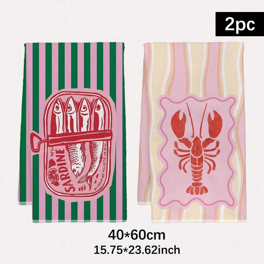 2Pcs, Pink and Green Striped S - Home Cooking Cookbook recension och pris