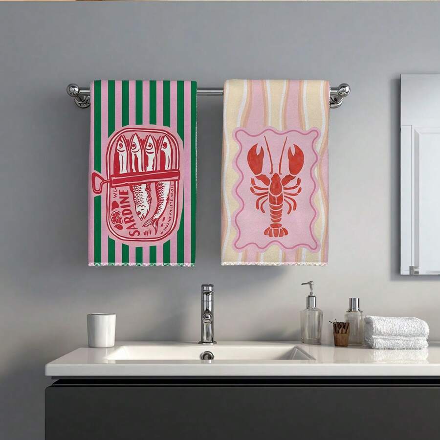 2Pcs, Pink and Green Striped S - Home Cooking Cookbook recension och pris