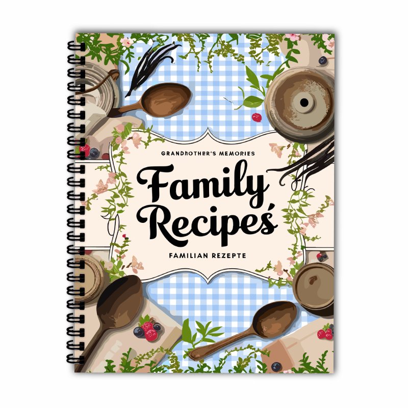 A5 Recipe Book, Blue Grid, Vin - Home Cooking Cookbook recension och pris